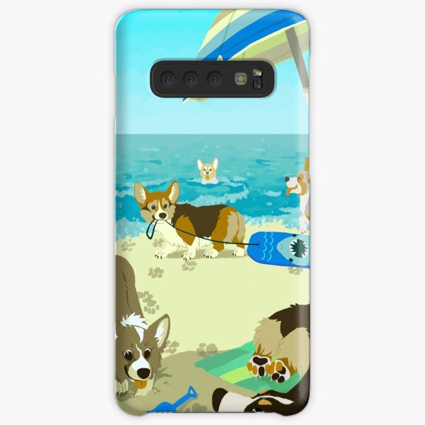 Cachorros en la playa de Corgi Funda rígida para Samsung Galaxy