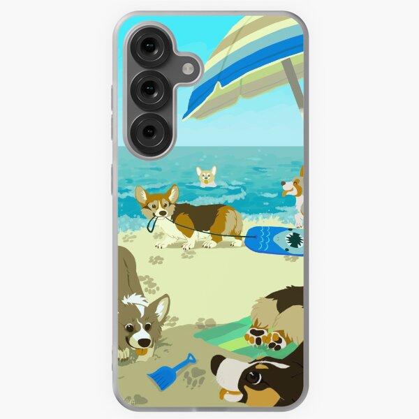 Pups on Corgi Beach Samsung Galaxy Soft Case