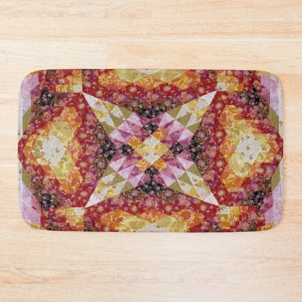 Item preview, Patchwork art mosaic of figures rhombus square patterns drop in the middle star  designed and sold by ErisMerch.