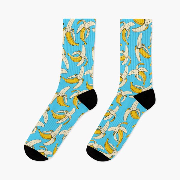 Item preview, Bananas on Aqua Blue Food Themed Pattern designed and sold by HotHibiscus.