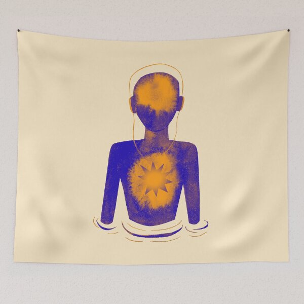 Item preview, Meditation Man Blue & Orange designed and sold by RealmsBeyond.