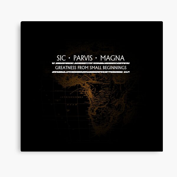 Uncharted - SIC PARVIS MAGNA (Black) Canvas Print