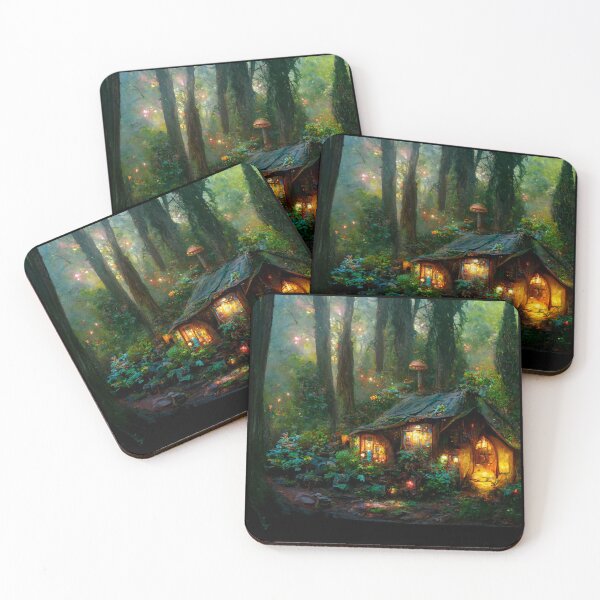 Item preview, Forest cabin with fairytale magic - Fantasy dream designed and sold by Monkyra.