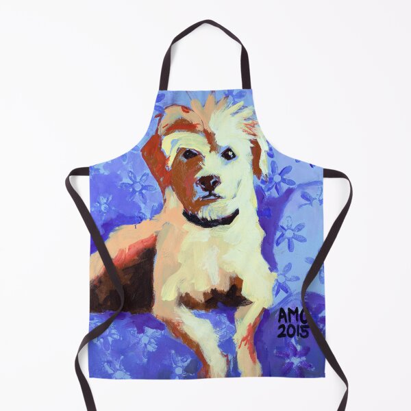 Item preview, White Terrier with Blue Flowers designed and sold by AMOpainting.