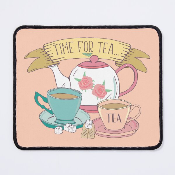 Item preview, Time For Tea Aesthetic Tea Design in Vintage Pink and Blue designed and sold by HotHibiscus.