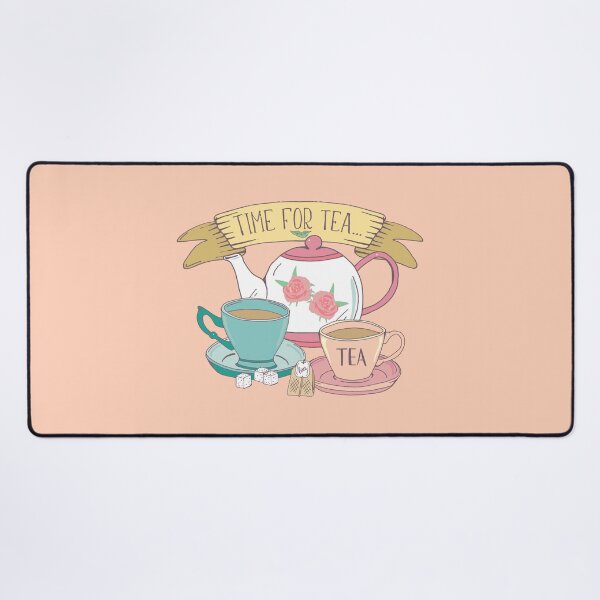 Item preview, Time For Tea Aesthetic Tea Design in Vintage Pink and Blue designed and sold by HotHibiscus.