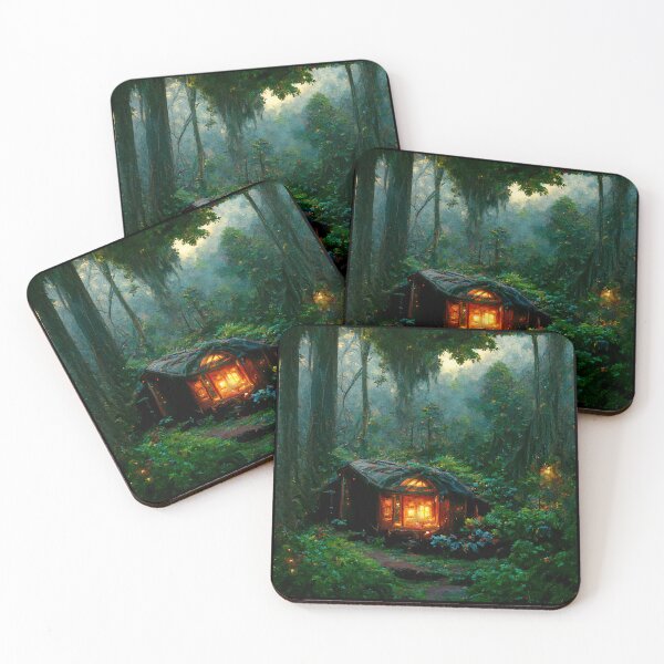 Item preview, Forest cabin with fairytale magic - Fantasy dream designed and sold by Monkyra.