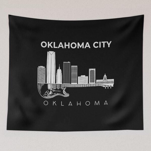 Aperçu de l'œuvre Oklahoma Souvenir Hommes Musique Guitare Cadeau Oklahoma City créée et vendue par DSWShirts.