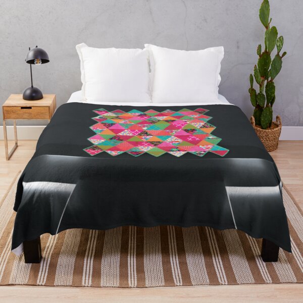 Item preview, Patchwork artistic mosaic on the podium of figures triangles rhombuses patterns flowers multi-colored balls designed and sold by ErisMerch.