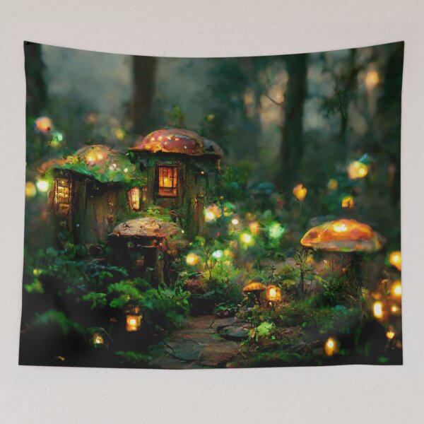 Item preview, Forest cabin with fairytale magic - Fantasy dream designed and sold by Monkyra.