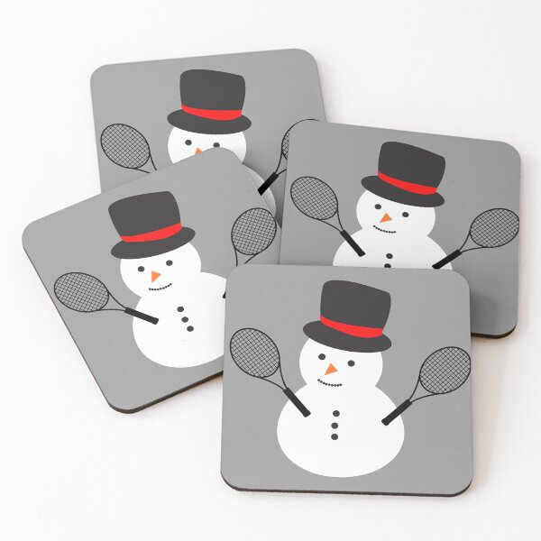 Item preview, Snowman With Blue Tennis Rackets designed and sold by BigCityTennis.
