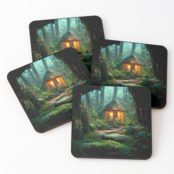 Item preview, Forest cabin with fairytale magic - Fantasy dream designed and sold by Monkyra.