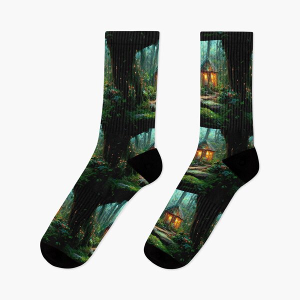 Item preview, Forest cabin with fairytale magic - Fantasy dream designed and sold by Monkyra.