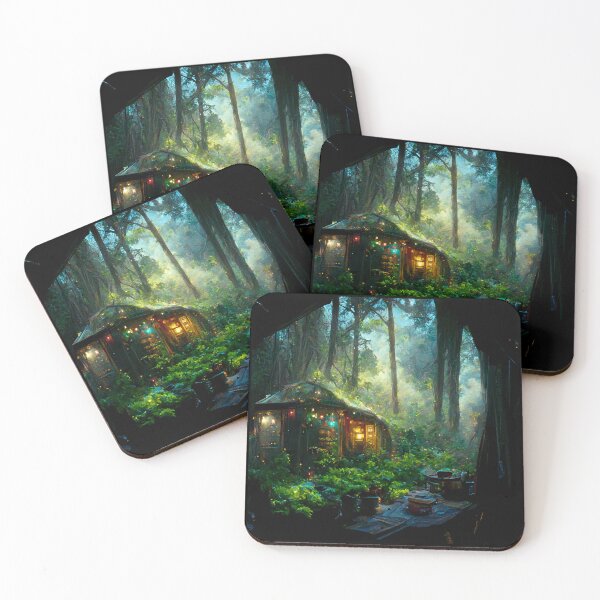 Item preview, Forest cabin with fairytale magic - Fantasy dream designed and sold by Monkyra.