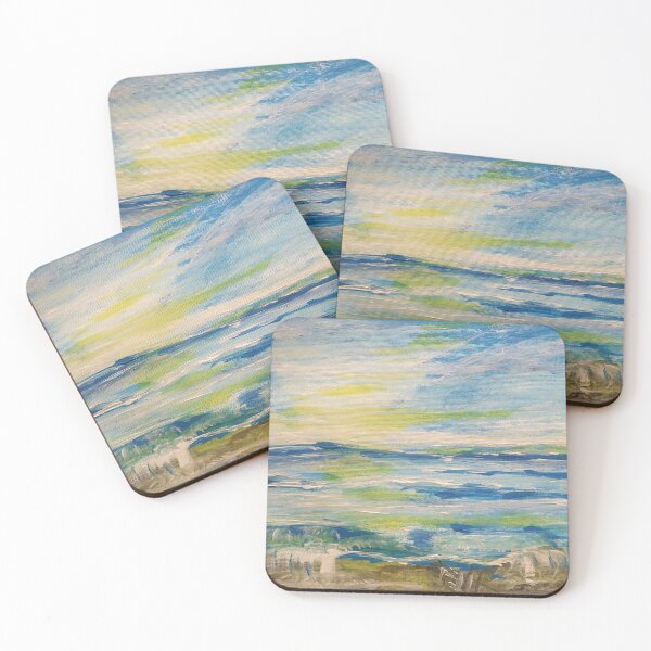 Item preview, Seaside seascape acrylic painting design  designed and sold by WorldOfWendyArt.