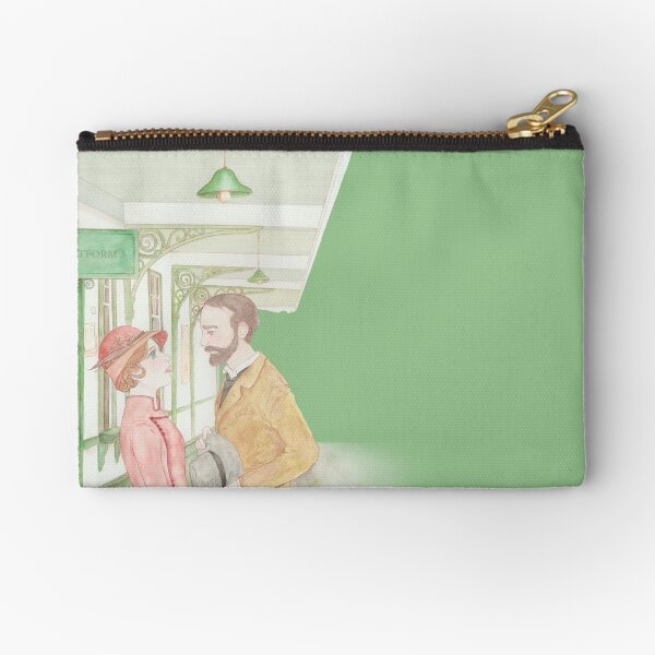 Zenobia and Juan Ramón Jiménez on the train platform Zipper Pouch