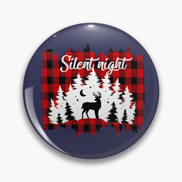 Item preview, Silent Night - Plaid Christmas Pattern with Deer  designed and sold by MugsAndDuds.