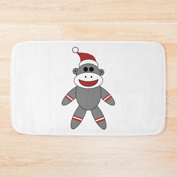 Item preview, Cute Sock Monkey With Santa Hat Christmas designed and sold by Orchard Berry.