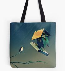 Flying Bird...house Tote Bag