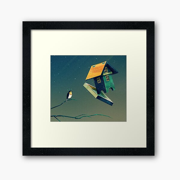 Flying Bird...house Gerahmter Kunstdruck