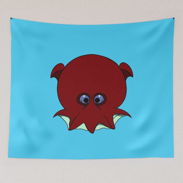 Item preview, A cartoonish round vampire squid, very unhappy :) designed and sold by BrachiaST.