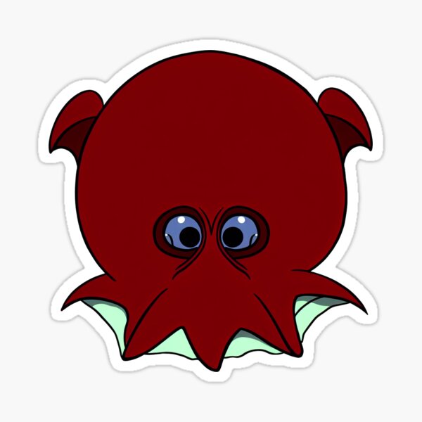 Item preview, A cartoonish round vampire squid, very unhappy :) designed and sold by BrachiaST.