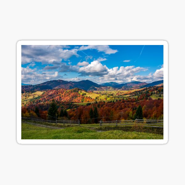 magnificent mountainous rural landscape in autumn Sticker