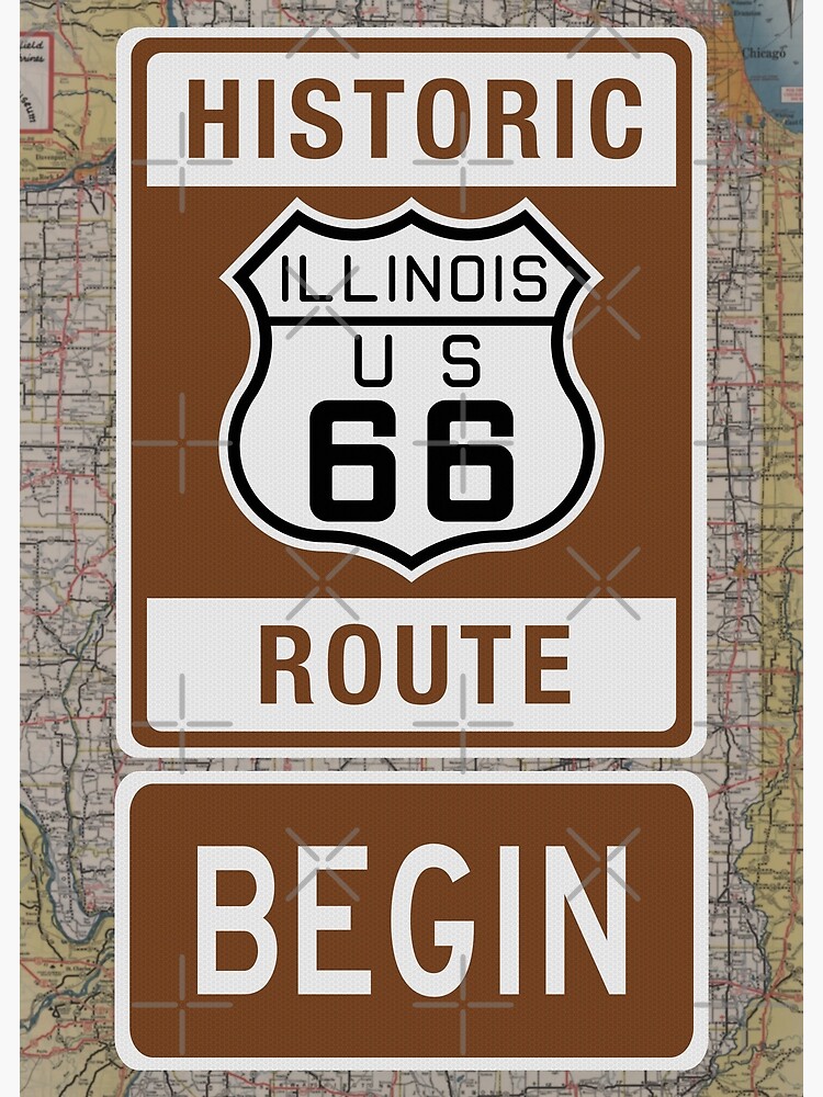 Thumbnail 3 of 3, Poster, Route 66 Illinois Sign designed and sold by Enzwell.