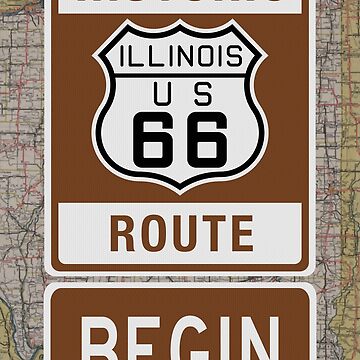 Artwork thumbnail, Route 66 Illinois Sign by Enzwell