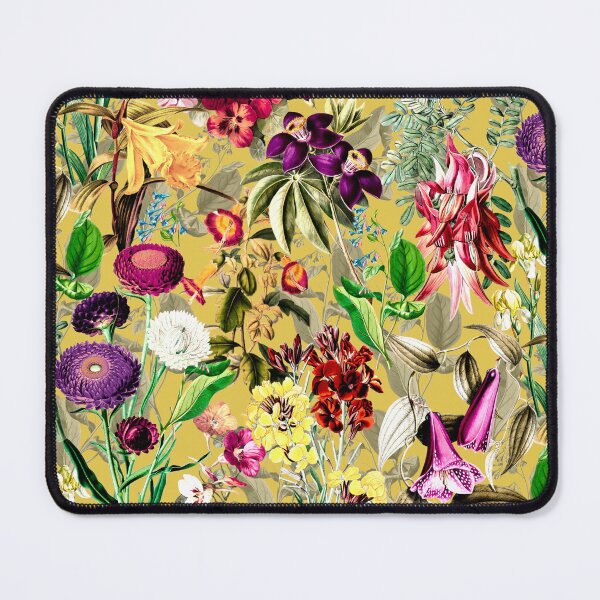 Item preview, Elegant Exotic flowers and leaves heaven, leaves and flowers tropical pattern, botanical illustration, yellow floral illustration  designed and sold by ZeinabTaha.