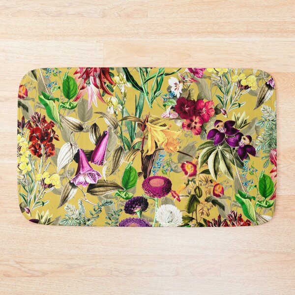 Item preview, Elegant Exotic flowers and leaves heaven, leaves and flowers tropical pattern, botanical illustration, yellow floral illustration  designed and sold by ZeinabTaha.