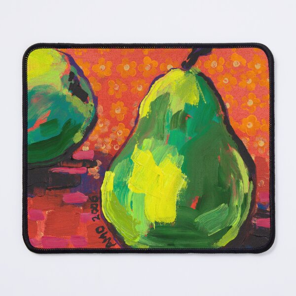 Item preview, Green Pears Orange Background designed and sold by AMOpainting.