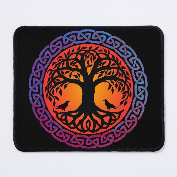 Item preview, Viking Yggdrasil World Tree with Ravens Huginn Muninn designed and sold by Glimmersmith.