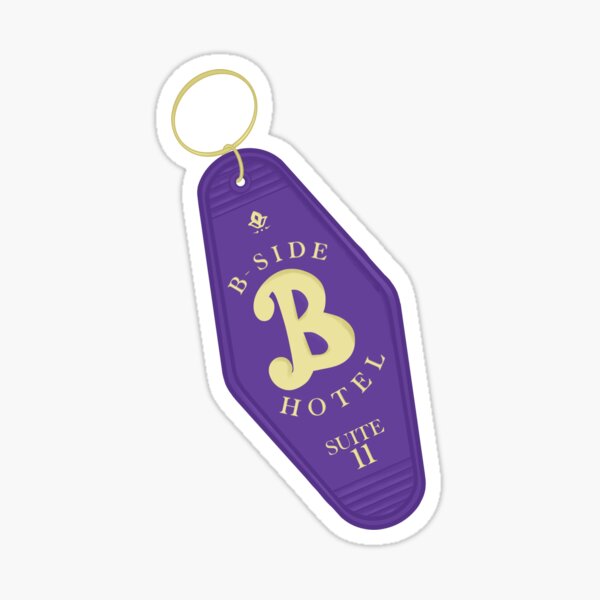 Lila B-Seiten-Hotel-Schlüsselanhänger Sticker