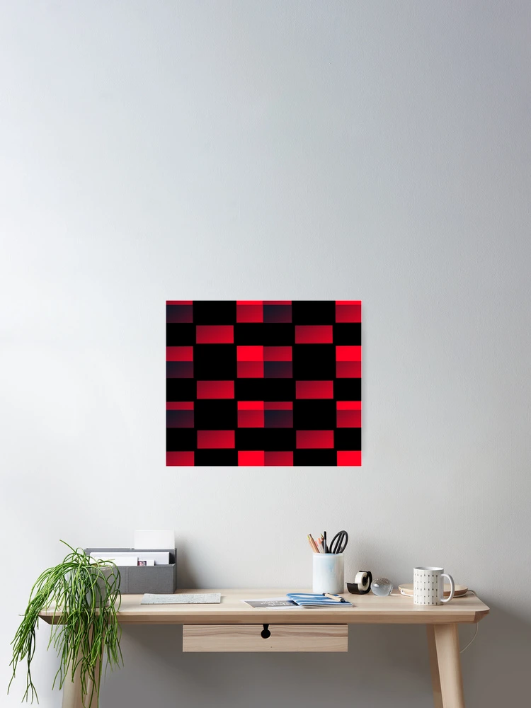 Thumbnail 2 of 3, Poster, Metallic Red Checkers Pattern designed and sold by awsomepatterns.