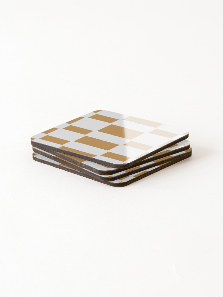 Thumbnail 4 of 5, Coasters (Set of 4), Brown Reverse Checkers Pattern designed and sold by awsomepatterns.