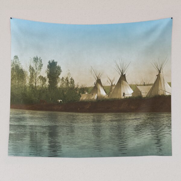 Item preview, Crow Indian Tipi Camp on the Rivers Edge designed and sold by DanKeller.