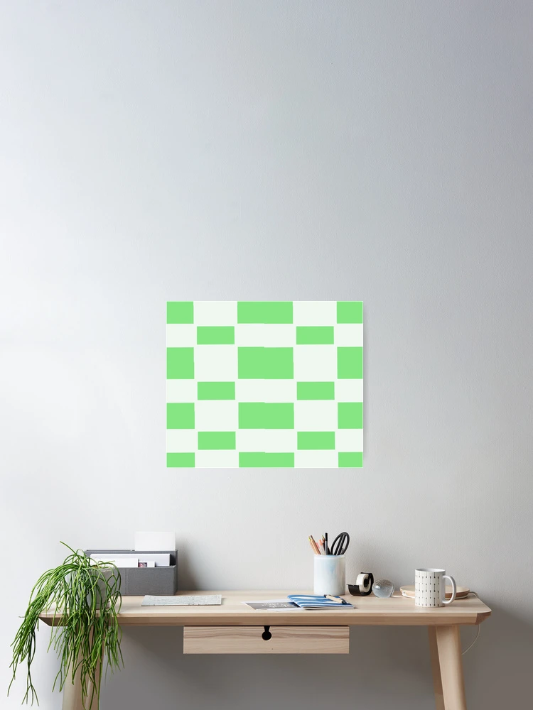Thumbnail 2 of 3, Poster, Light Green Reverse Checkers Pattern designed and sold by awsomepatterns.