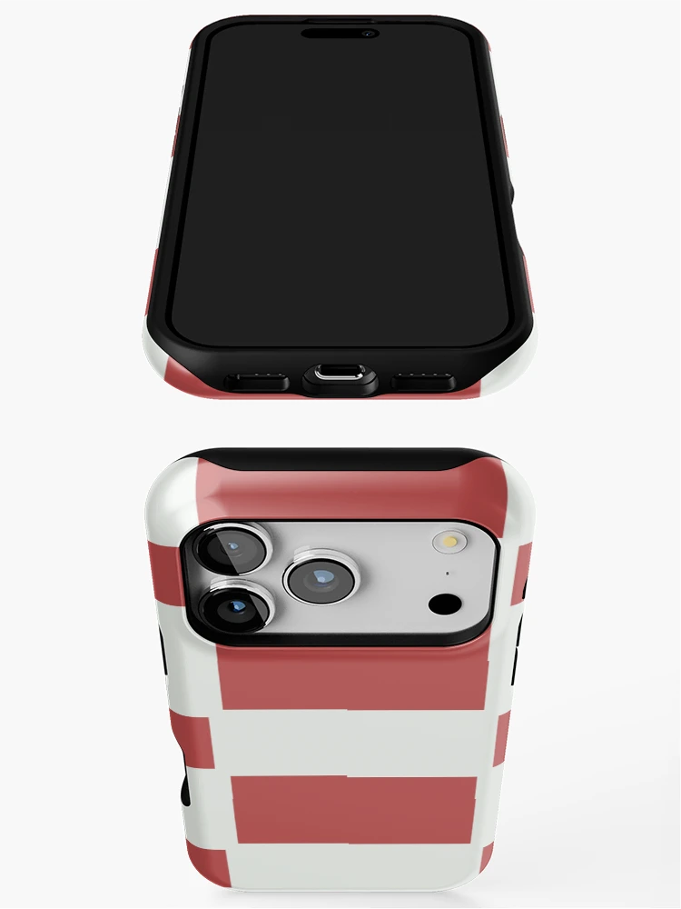 Thumbnail 3 of 4, iPhone Case, Red Reverse Checkers Pattern designed and sold by awsomepatterns.