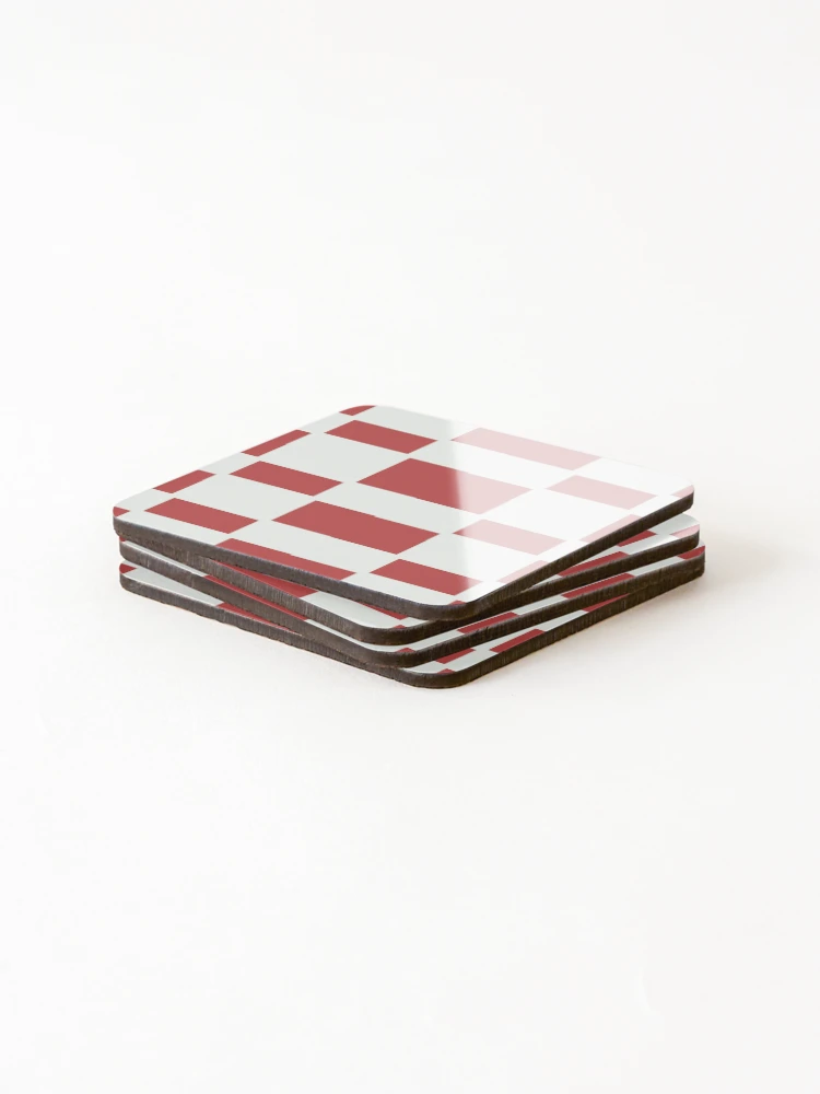 Thumbnail 4 of 5, Coasters (Set of 4), Red Reverse Checkers Pattern designed and sold by awsomepatterns.
