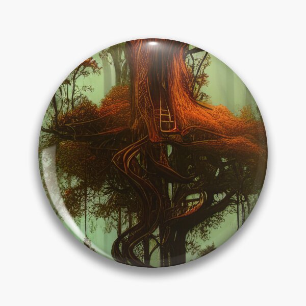Item preview, Magical Cottage Tree House with Lights in Forest, Scenery Nature designed and sold by NatureFood.