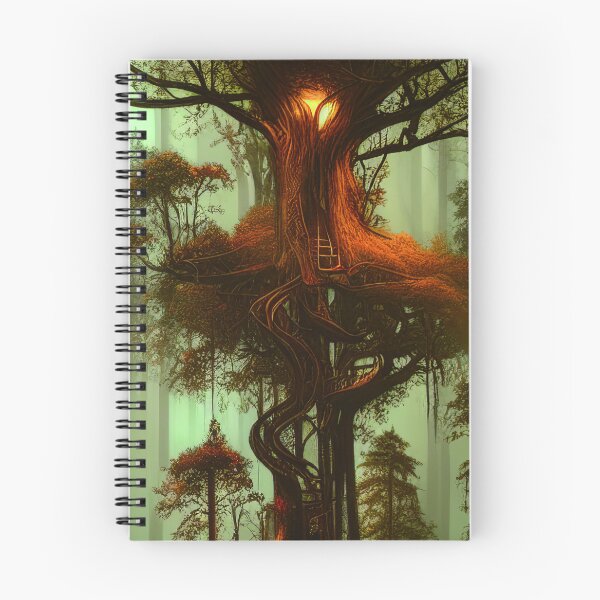 Item preview, Magical Cottage Tree House with Lights in Forest, Scenery Nature designed and sold by NatureFood.