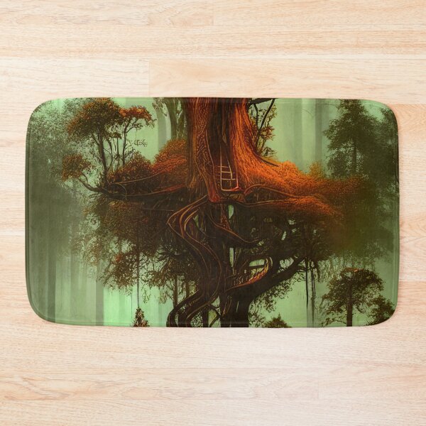Item preview, Magical Cottage Tree House with Lights in Forest, Scenery Nature designed and sold by NatureFood.