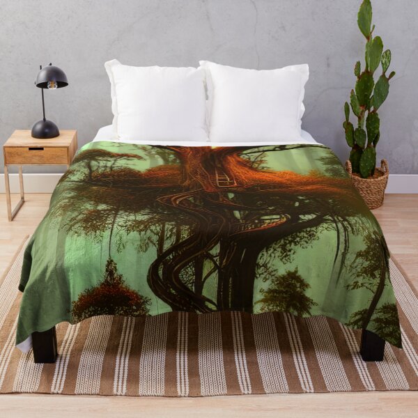 Item preview, Magical Cottage Tree House with Lights in Forest, Scenery Nature designed and sold by NatureFood.
