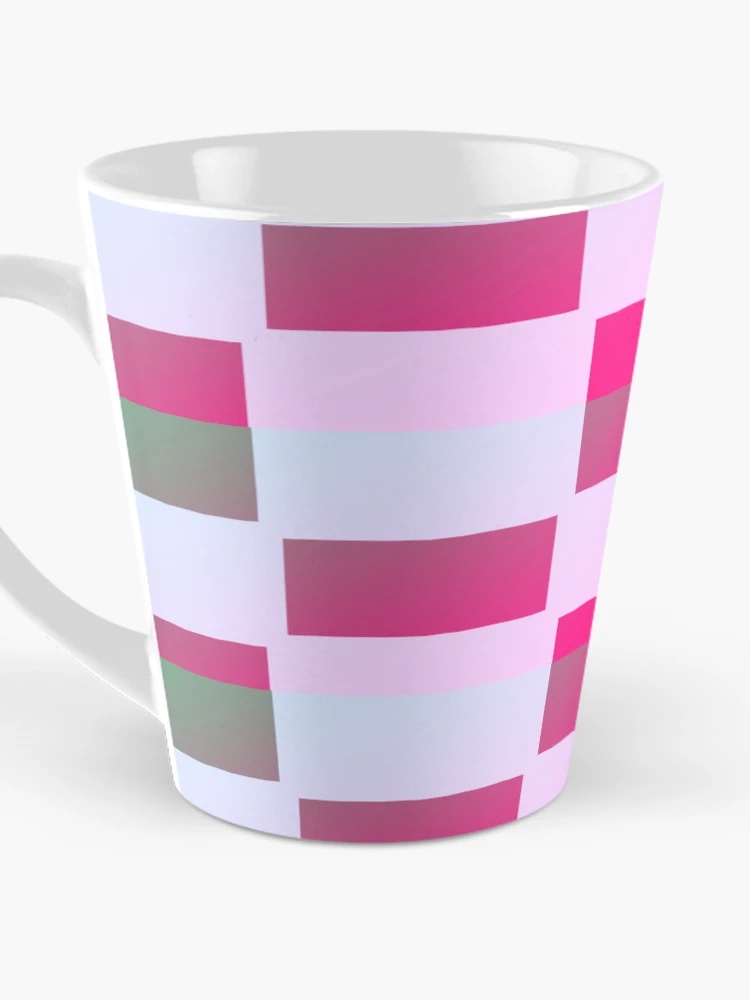 Thumbnail 3 of 4, Coffee Mug, Pink Green Reverse Checkers Pattern designed and sold by awsomepatterns.