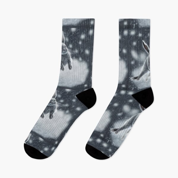 Item preview, Jumping Rabbit in Snow designed and sold by recollectionsv.