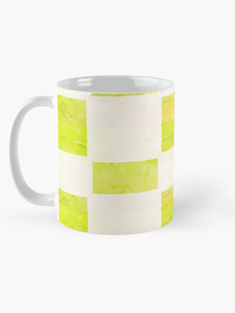 Thumbnail 5 of 6, Coffee Mug, Yellow Paper Reverse Checkers Pattern designed and sold by awsomepatterns.