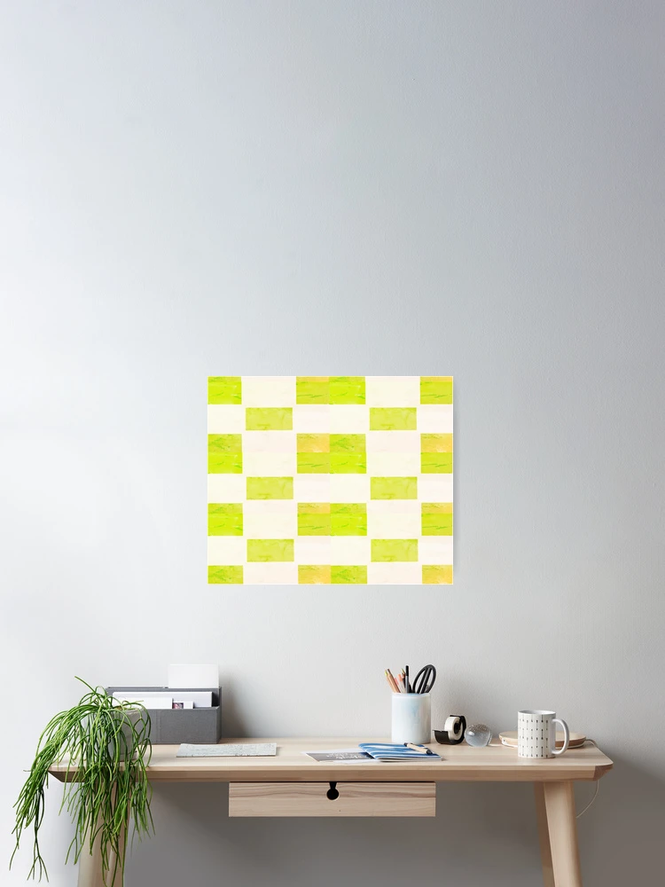 Thumbnail 2 of 3, Poster, Yellow Paper Reverse Checkers Pattern designed and sold by awsomepatterns.