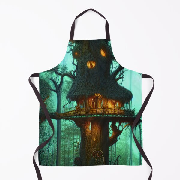 Item preview, Magical Cottage Tree House with Lights in Forest with High Trees, Scenery Nature designed and sold by NatureFood.