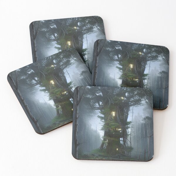 Item preview, Magical Tree House in Forest with High Trees, Scenery Nature designed and sold by NatureFood.